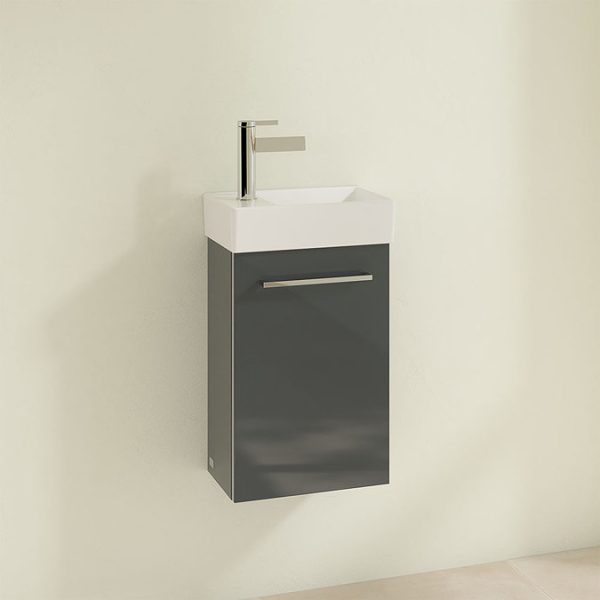 Villeroy and Boch Avento Crystal Grey 360mm Wall Hung Vanity Unit with Right Bowl Basin - Image 3