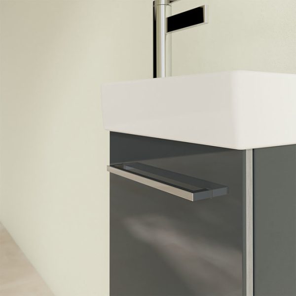 Villeroy and Boch Avento Crystal Grey 360mm Wall Hung Vanity Unit with Right Bowl Basin - Image 2