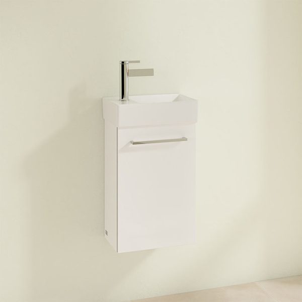 Villeroy and Boch Avento Crystal White 360mm Wall Hung Vanity Unit with Right Bowl Basin - Image 3