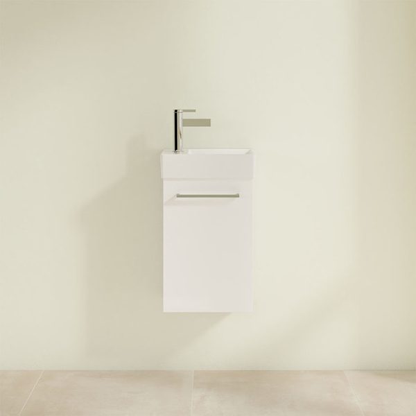 Villeroy and Boch Avento Crystal White 360mm Wall Hung Vanity Unit with Right Bowl Basin - Image 4