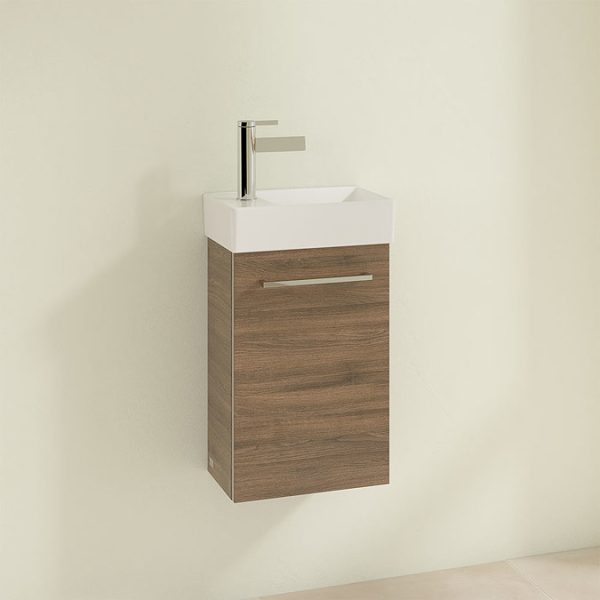Villeroy and Boch Avento Arizona Oak 360mm Wall Hung Vanity Unit with Right Bowl Basin - Image 3
