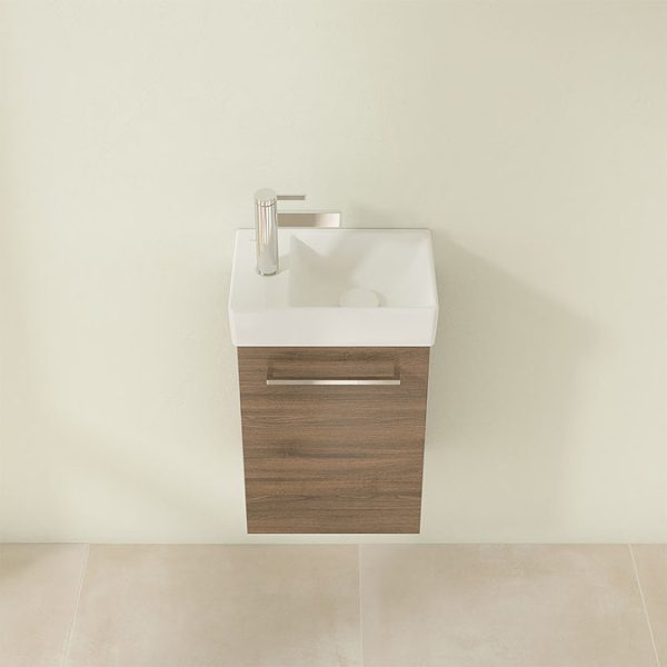 Villeroy and Boch Avento Arizona Oak 360mm Wall Hung Vanity Unit with Right Bowl Basin - Image 5