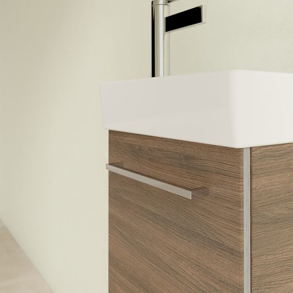 Villeroy and Boch Avento Arizona Oak 360mm Wall Hung Vanity Unit with Right Bowl Basin - Image 2