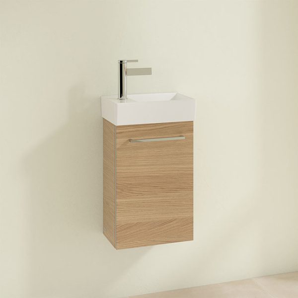 Villeroy and Boch Avento Nordic Oak 360mm Wall Hung Vanity Unit with Right Bowl Basin - Image 3