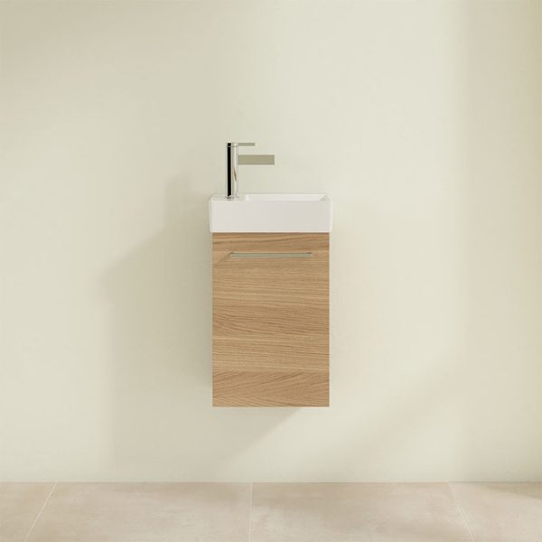 Villeroy and Boch Avento Nordic Oak 360mm Wall Hung Vanity Unit with Right Bowl Basin - Image 4