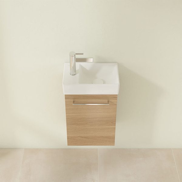 Villeroy and Boch Avento Nordic Oak 360mm Wall Hung Vanity Unit with Right Bowl Basin - Image 5