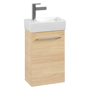 Villeroy and Boch Avento Nordic Oak 360mm Wall Hung Vanity Unit with Right Bowl Basin