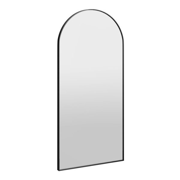 Savoy Large Matt Black Framed Wall/Leaner Arched Mirror 1620 x 760mm - Image 7