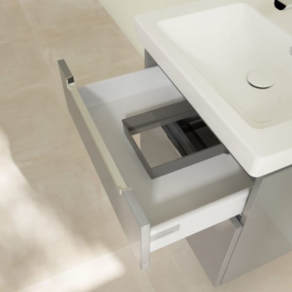 Villeroy and Boch Subway 2.0 Glossy Grey 600mm Wall Hung 2 Drawer Vanity Unit - Image 5