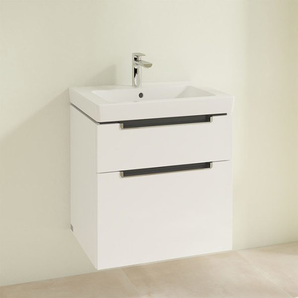 Villeroy and Boch Subway 2.0 Glossy White 600mm Wall Hung 2 Drawer Vanity Unit - Image 3