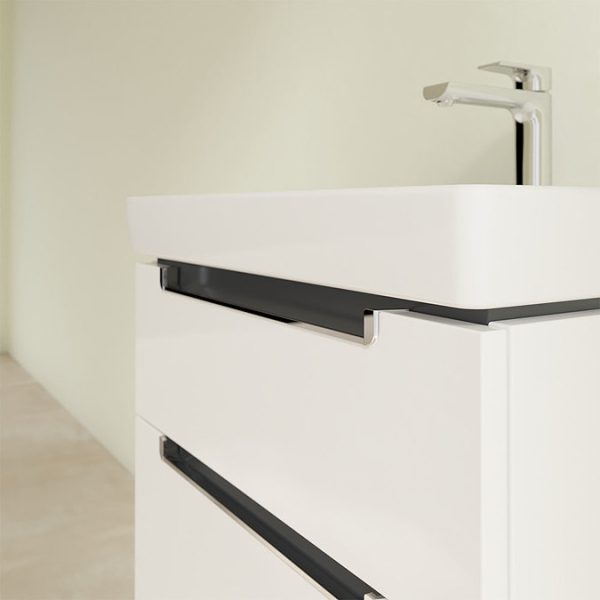 Villeroy and Boch Subway 2.0 Glossy White 600mm Wall Hung 2 Drawer Vanity Unit - Image 4