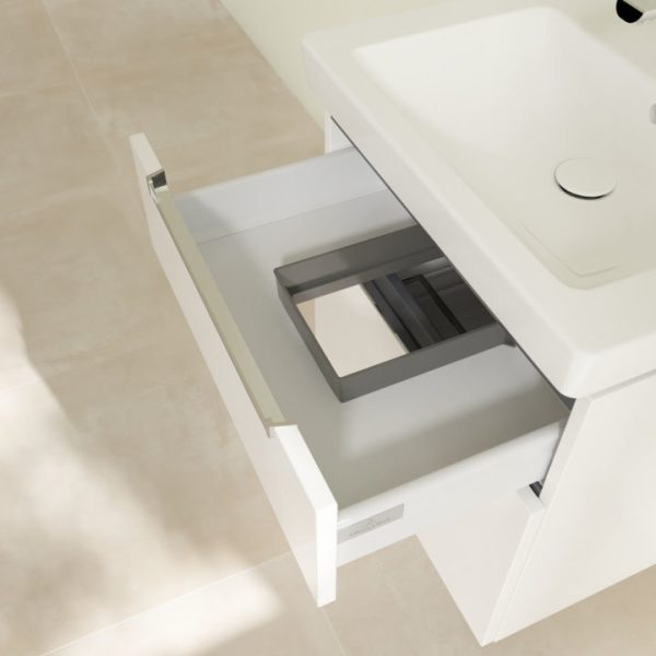 Villeroy and Boch Subway 2.0 Glossy White 600mm Wall Hung 2 Drawer Vanity Unit - Image 5