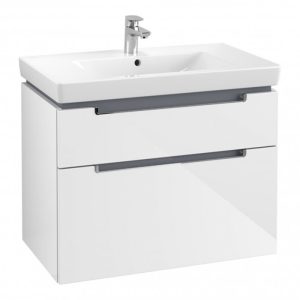 Villeroy and Boch Subway 2.0 Glossy White 800mm Wall Hung 2 Drawer Vanity Unit
