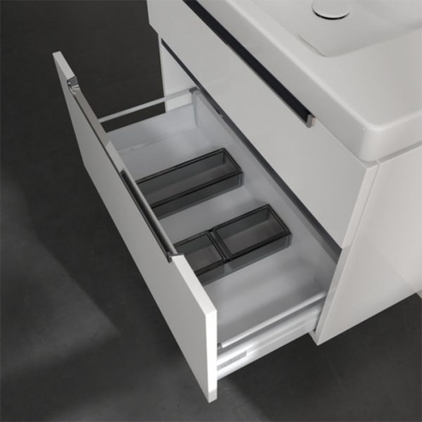Villeroy and Boch Subway 2.0 Glossy White 800mm Wall Hung 2 Drawer Vanity Unit - Image 3