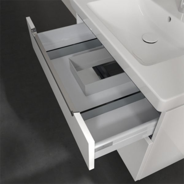 Villeroy and Boch Subway 2.0 Glossy White 800mm Wall Hung 2 Drawer Vanity Unit - Image 4