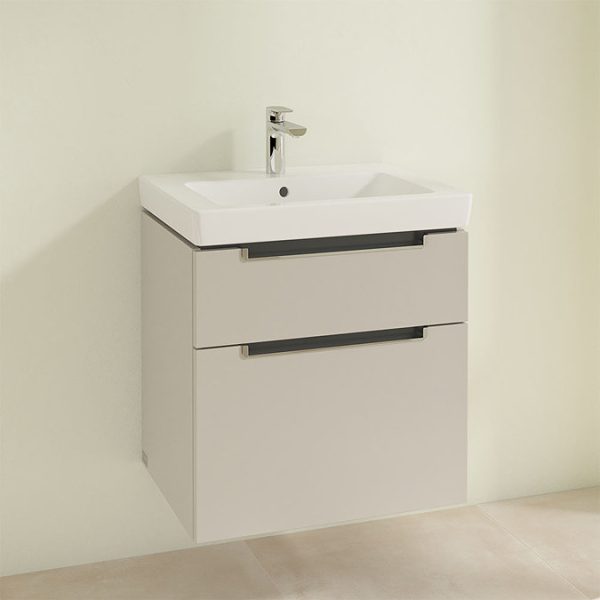 Villeroy and Boch Subway 2.0 Soft Grey 600mm Wall Hung 2 Drawer Vanity Unit - Image 3