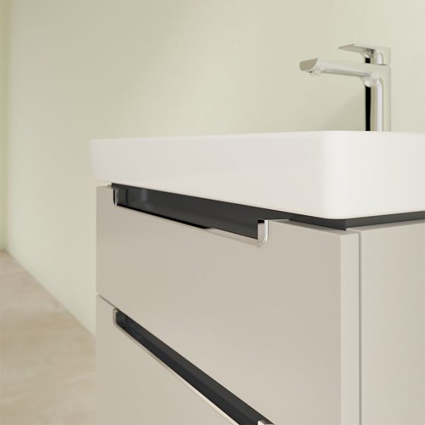 Villeroy and Boch Subway 2.0 Soft Grey 600mm Wall Hung 2 Drawer Vanity Unit - Image 4