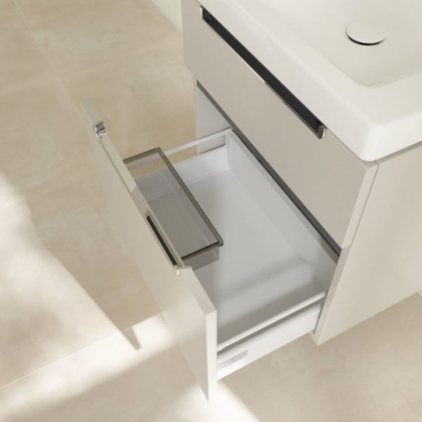 Villeroy and Boch Subway 2.0 Soft Grey 600mm Wall Hung 2 Drawer Vanity Unit - Image 2