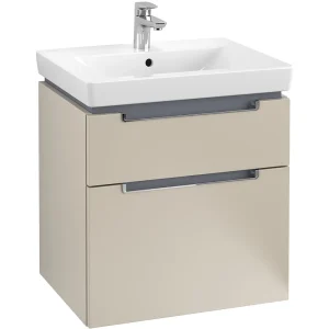 Villeroy and Boch Subway 2.0 Soft Grey 600mm Wall Hung 2 Drawer Vanity Unit
