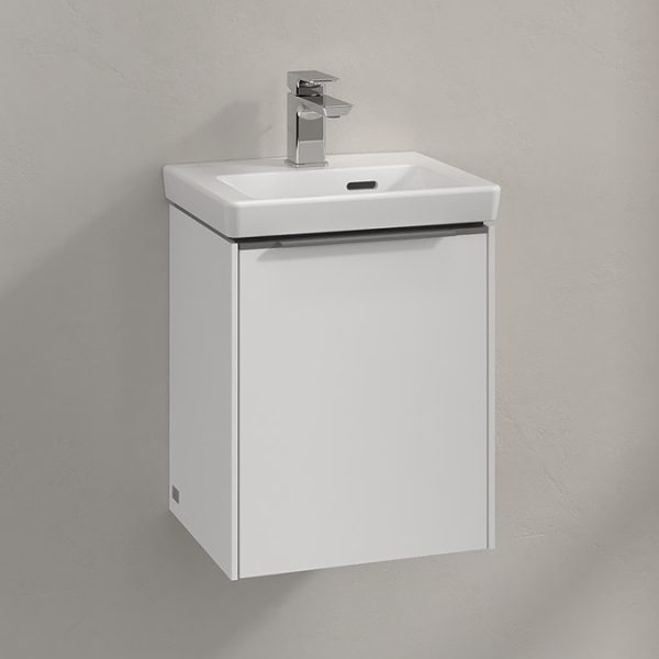 Villeroy and Boch Subway 3.0 Brilliant White 370mm Wall Hung 1 Door Vanity Unit with Monochrome Handle - Image 3