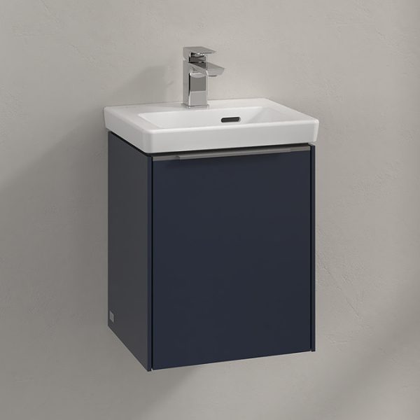 Villeroy and Boch Subway 3.0 Marine Blue 370mm Wall Hung 1 Door Vanity Unit with Monochrome Handle - Image 3