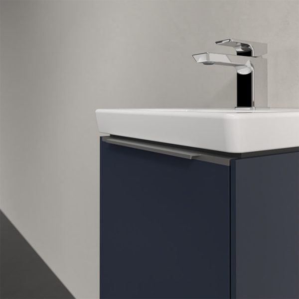 Villeroy and Boch Subway 3.0 Marine Blue 370mm Wall Hung 1 Door Vanity Unit with Monochrome Handle - Image 2