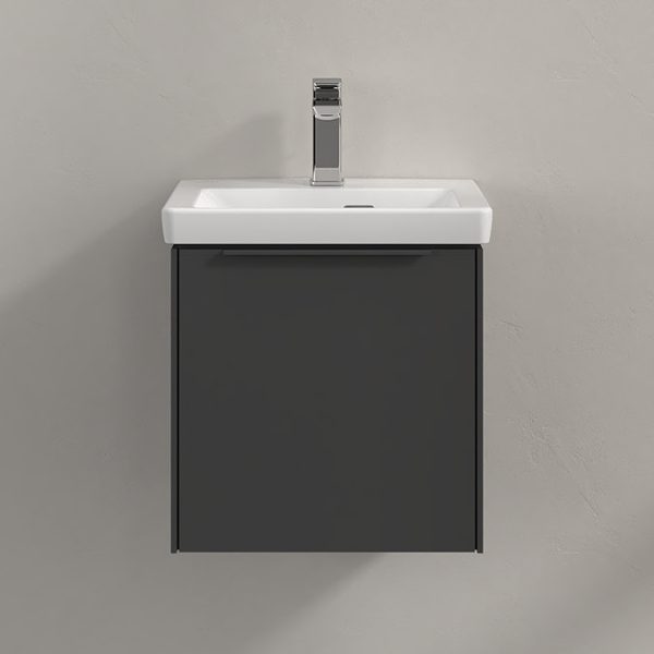 Villeroy and Boch Subway 3.0 Graphite 450mm Wall Hung 1 Door Vanity Unit - Image 4