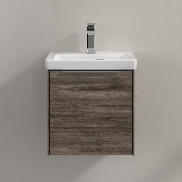 Villeroy and Boch Subway 3.0 Stone Oak 450mm Wall Hung 1 Door Vanity Unit - Image 4