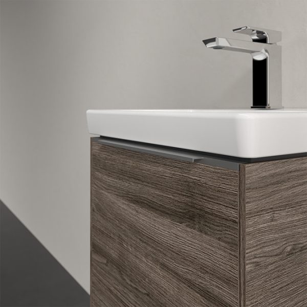 Villeroy and Boch Subway 3.0 Stone Oak 450mm Wall Hung 1 Door Vanity Unit - Image 2