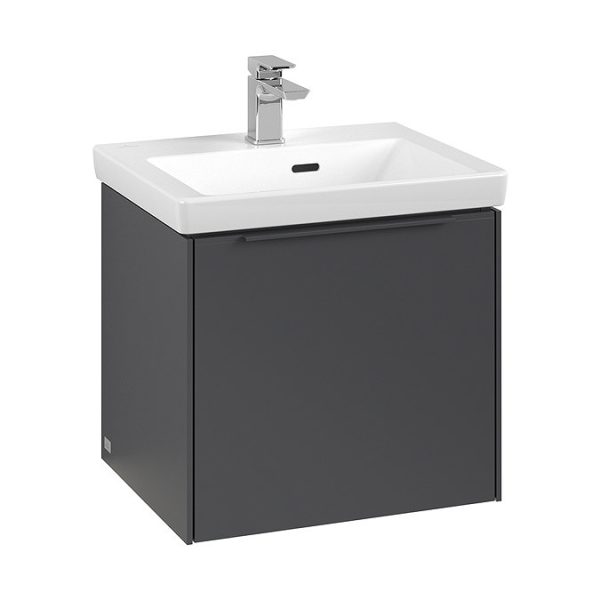 Villeroy and Boch Subway 3.0 Graphite 500mm Wall Hung 1 Drawer Vanity Unit with LED Lighting - Image 3