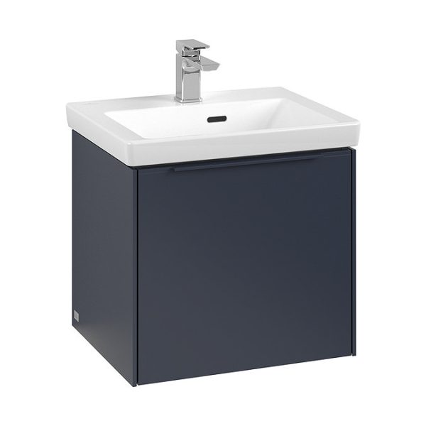 Villeroy and Boch Subway 3.0 Marine Blue 500mm Wall Hung 1 Drawer Vanity Unit with LED Lighting - Image 3