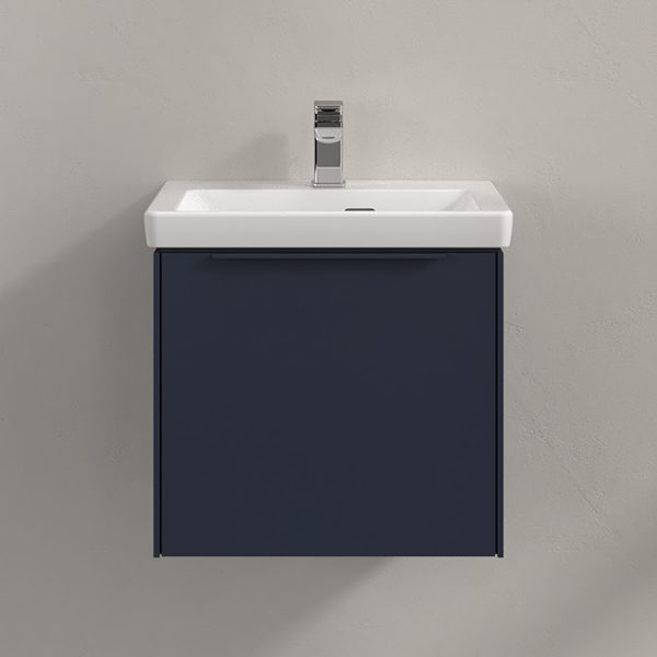 Villeroy and Boch Subway 3.0 Marine Blue 500mm Wall Hung 1 Drawer Vanity Unit with LED Lighting - Image 4