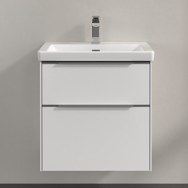 Villeroy and Boch Subway 3.0 Brilliant White 600mm Wall Hung 2 Drawer Vanity Unit with LED Lighting - Image 4