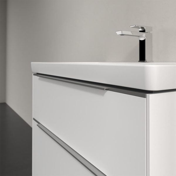Villeroy and Boch Subway 3.0 Brilliant White 800mm Wall Hung 2 Drawer Vanity Unit with LED Lighting - Image 2