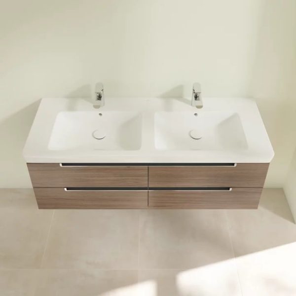 Villeroy and Boch Subway 2.0 Arizona Oak 1300mm Wall Hung Double Basin Vanity Unit - Image 5
