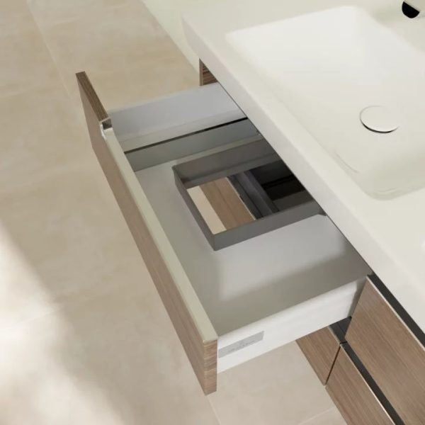 Villeroy and Boch Subway 2.0 Arizona Oak 1300mm Wall Hung Double Basin Vanity Unit - Image 6
