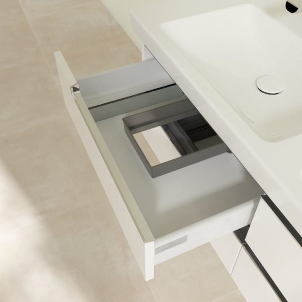 Villeroy and Boch Subway 2.0 Glossy White 1300mm Wall Hung Double Basin Vanity Unit - Image 6