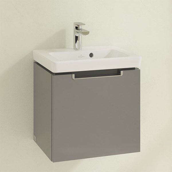 Villeroy and Boch Subway 2.0 Glossy Grey 450mm Wall Hung 1 Drawer Vanity Unit - Image 3