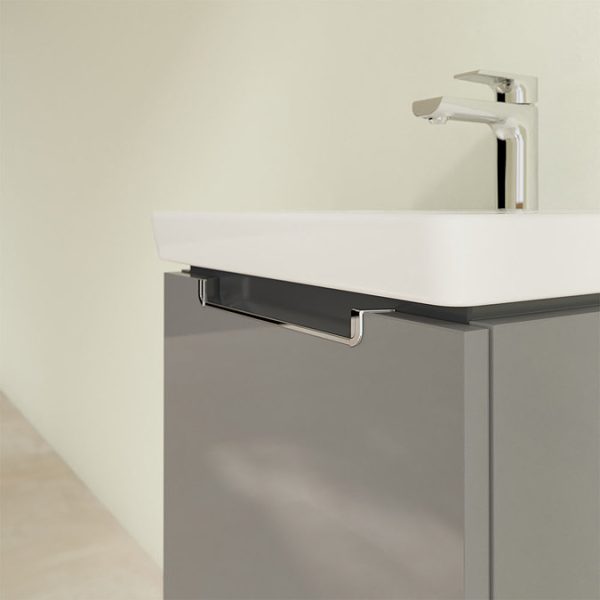 Villeroy and Boch Subway 2.0 Glossy Grey 450mm Wall Hung 1 Drawer Vanity Unit - Image 4
