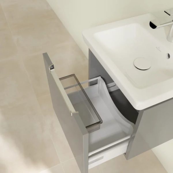 Villeroy and Boch Subway 2.0 Glossy Grey 450mm Wall Hung 1 Drawer Vanity Unit - Image 2