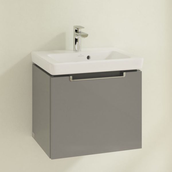 Villeroy and Boch Subway 2.0 Glossy Grey 500mm Wall Hung 1 Drawer Vanity Unit - Image 3
