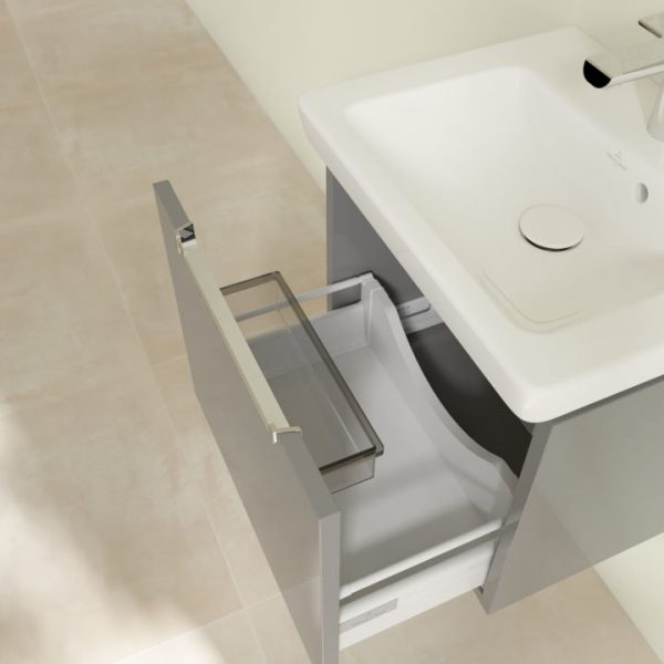 Villeroy and Boch Subway 2.0 Glossy Grey 500mm Wall Hung 1 Drawer Vanity Unit - Image 2