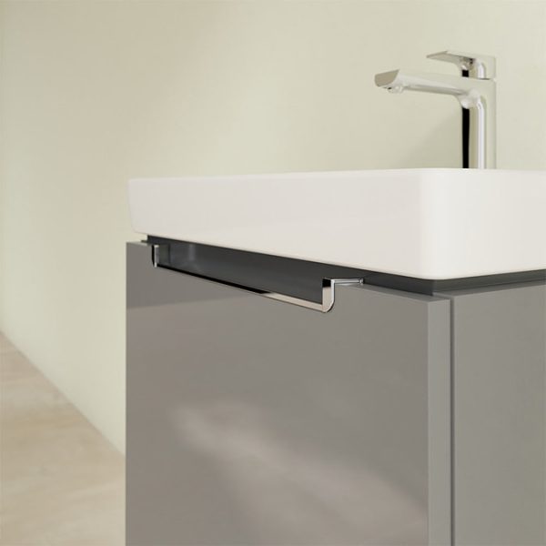 Villeroy and Boch Subway 2.0 Glossy Grey 550mm Wall Hung 1 Drawer Vanity Unit - Image 4