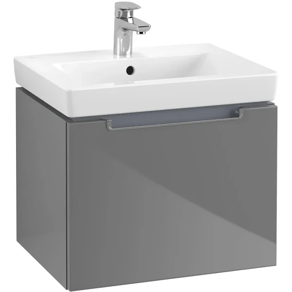 Villeroy and Boch Subway 2.0 Glossy Grey 550mm Wall Hung 1 Drawer Vanity Unit