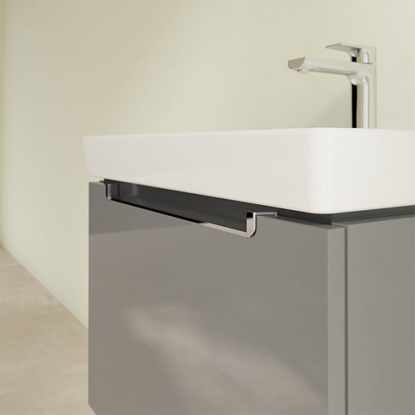 Villeroy and Boch Subway 2.0 Glossy Grey 600mm Wall Hung 1 Drawer Vanity Unit - Image 4