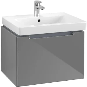 Villeroy and Boch Subway 2.0 Glossy Grey 600mm Wall Hung 1 Drawer Vanity Unit