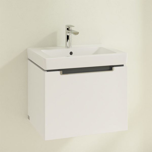 Villeroy and Boch Subway 2.0 Glossy White 550mm Wall Hung 1 Drawer Vanity Unit - Image 3