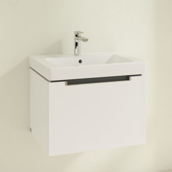 Villeroy and Boch Subway 2.0 Glossy White 600mm Wall Hung 1 Drawer Vanity Unit - Image 3