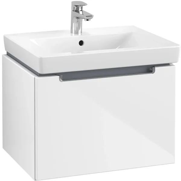 Villeroy and Boch Subway 2.0 Glossy White 600mm Wall Hung 1 Drawer Vanity Unit