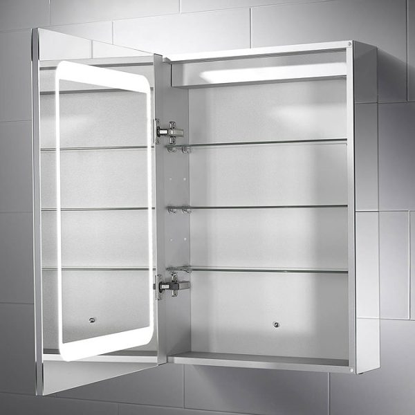 Sensio Belle Dual Lit LED Mirror Cabinet with Demister Pad & Shaving Socket - Image 4